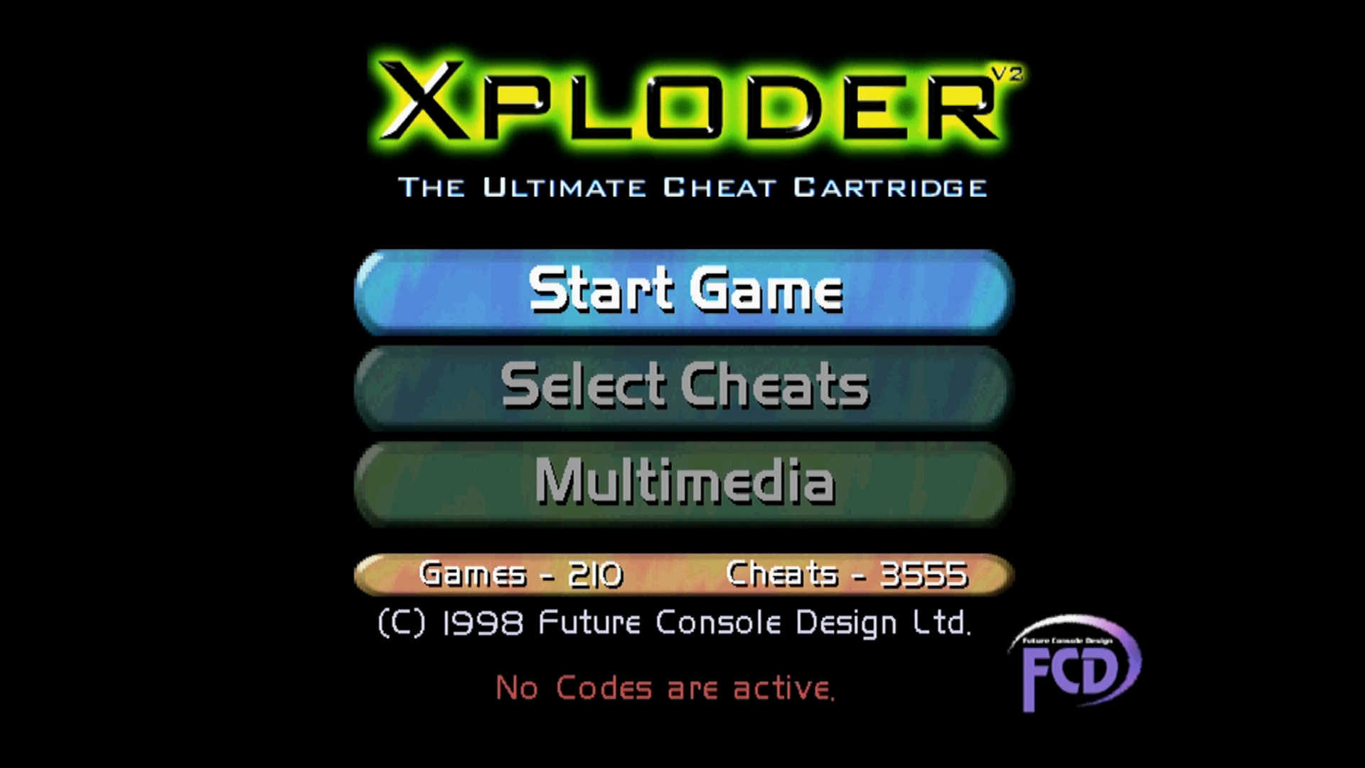 Xploder Main Menu Screenshot